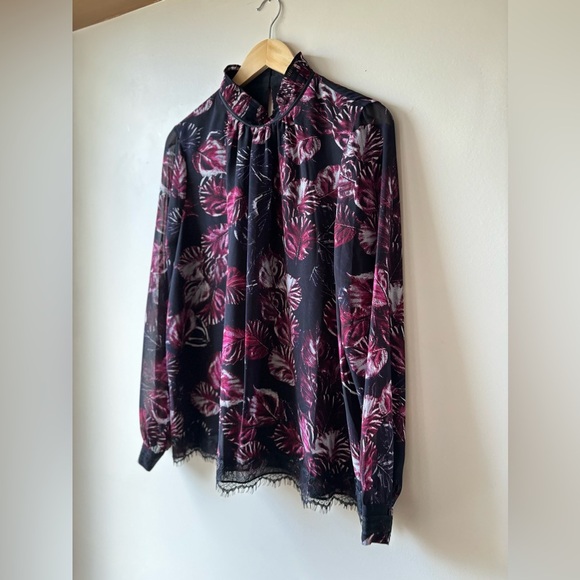 KARL LAGERFELD | Long sleeve mock neck blouse | M - Picture 7 of 9